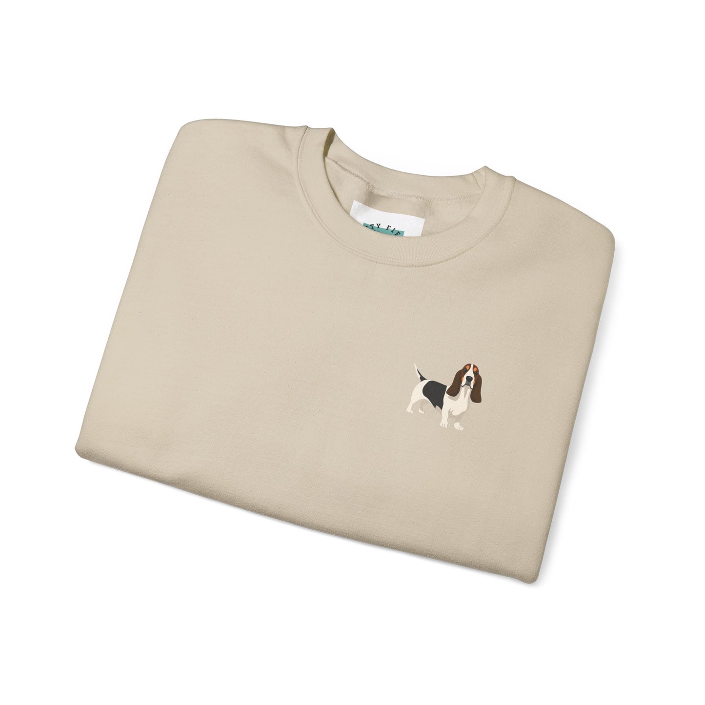Basset Hound Dog - Unisex Crewneck Sweatshirt (black ink)