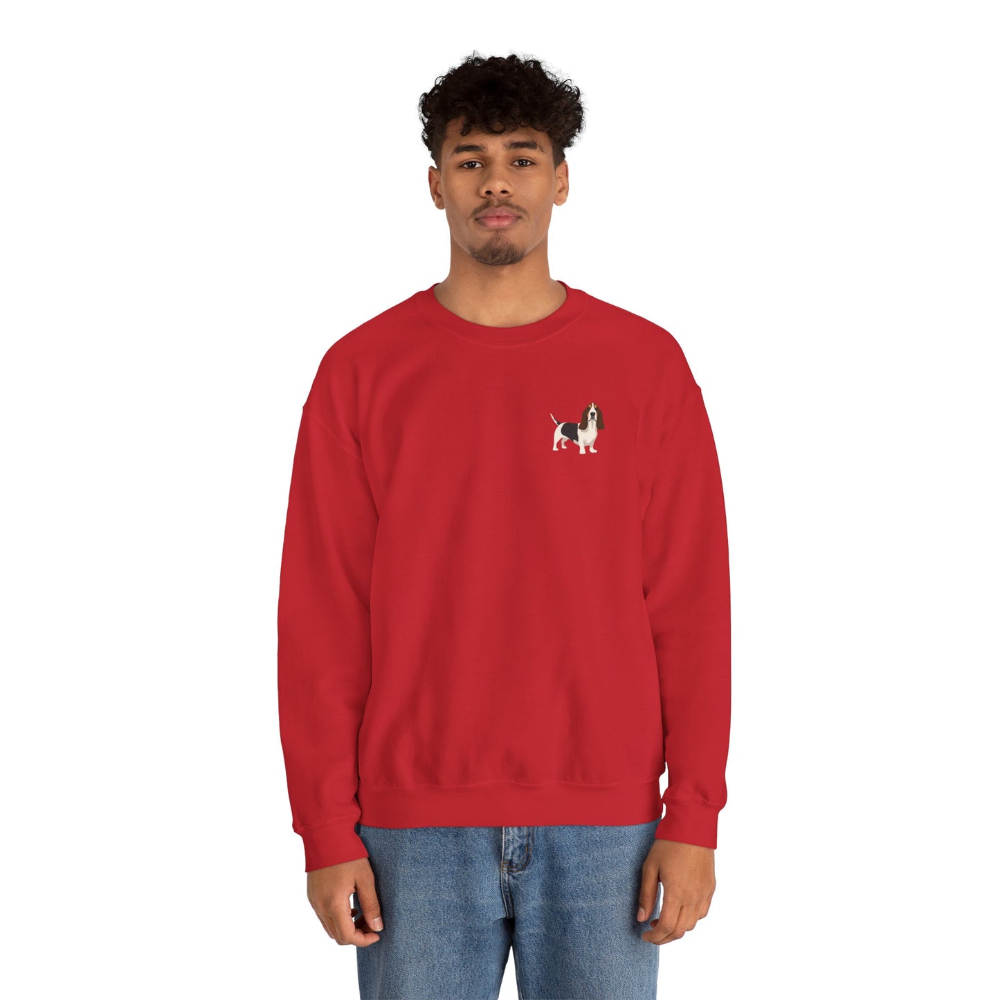 Basset Hound Dog - Unisex Crewneck Sweatshirt (black ink)