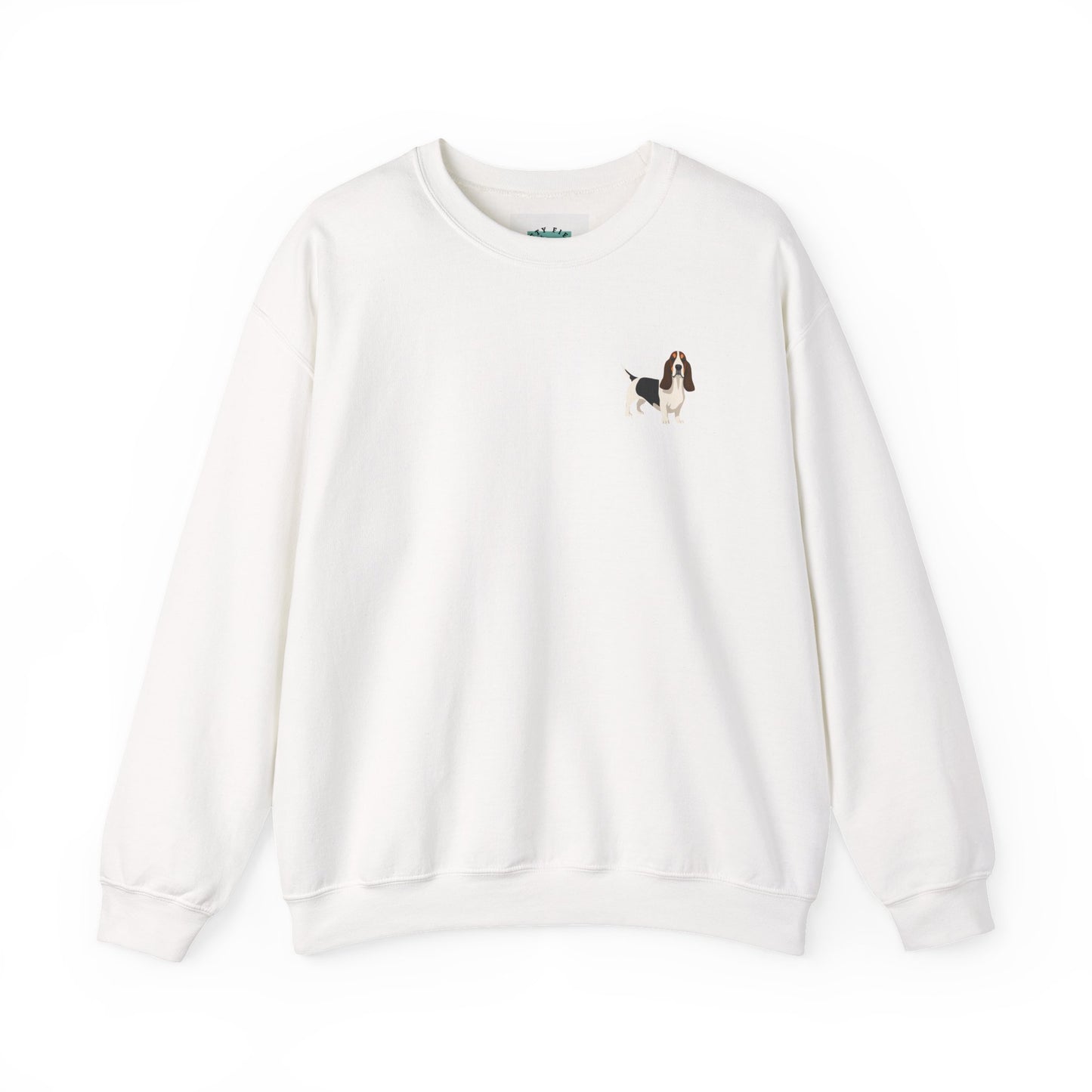 Basset Hound Dog - Unisex Crewneck Sweatshirt (black ink)
