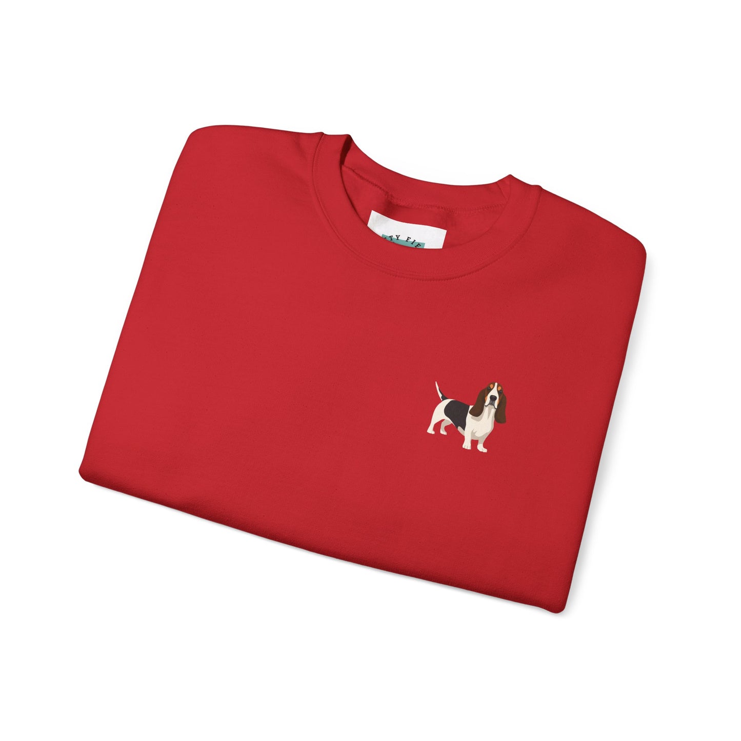 Basset Hound Dog - Unisex Crewneck Sweatshirt (black ink)