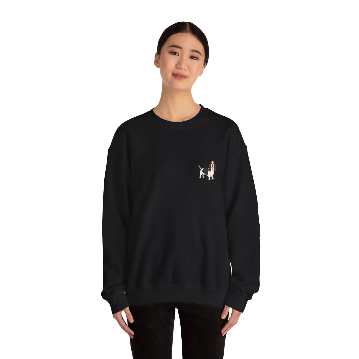 Bassett Hound Dog - Unisex Crewneck Sweatshirt (light gray ink)