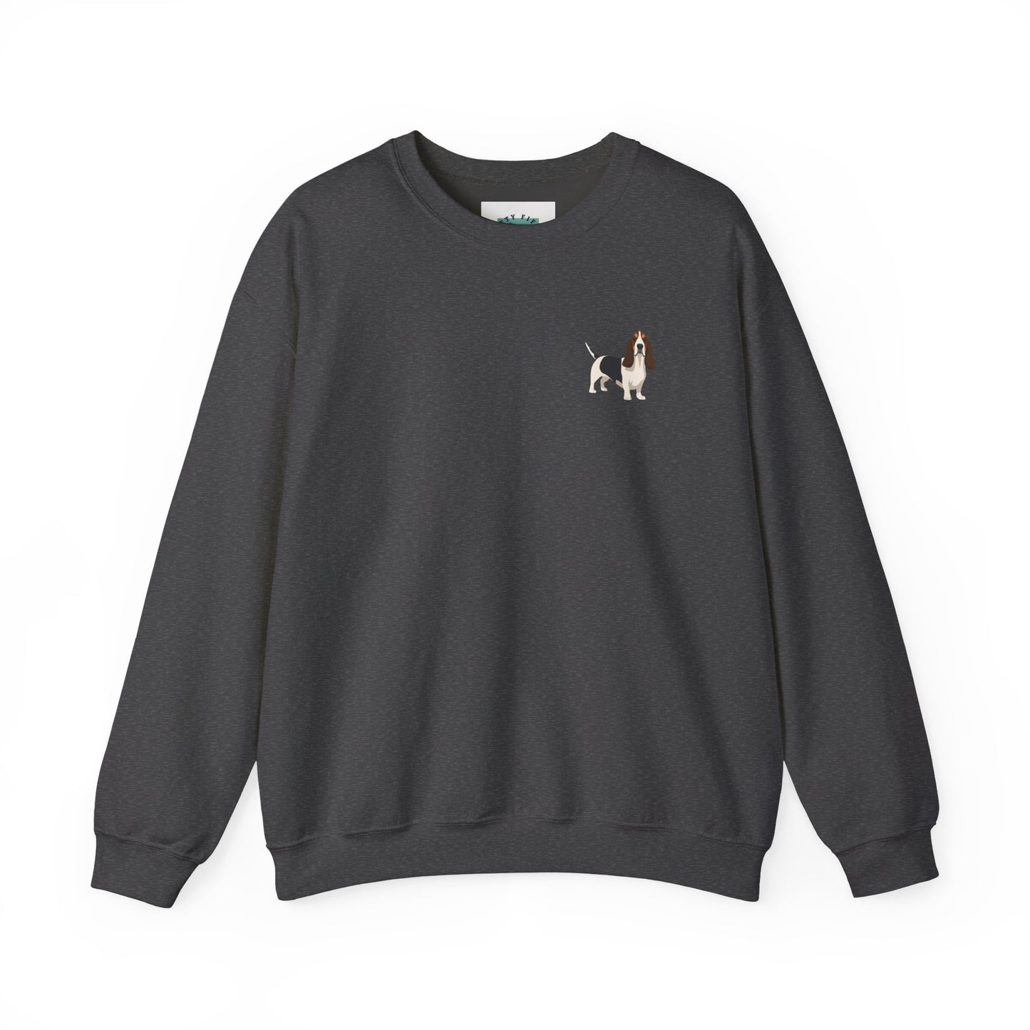 Basset Hound Dog - Unisex Crewneck Sweatshirt (black ink)