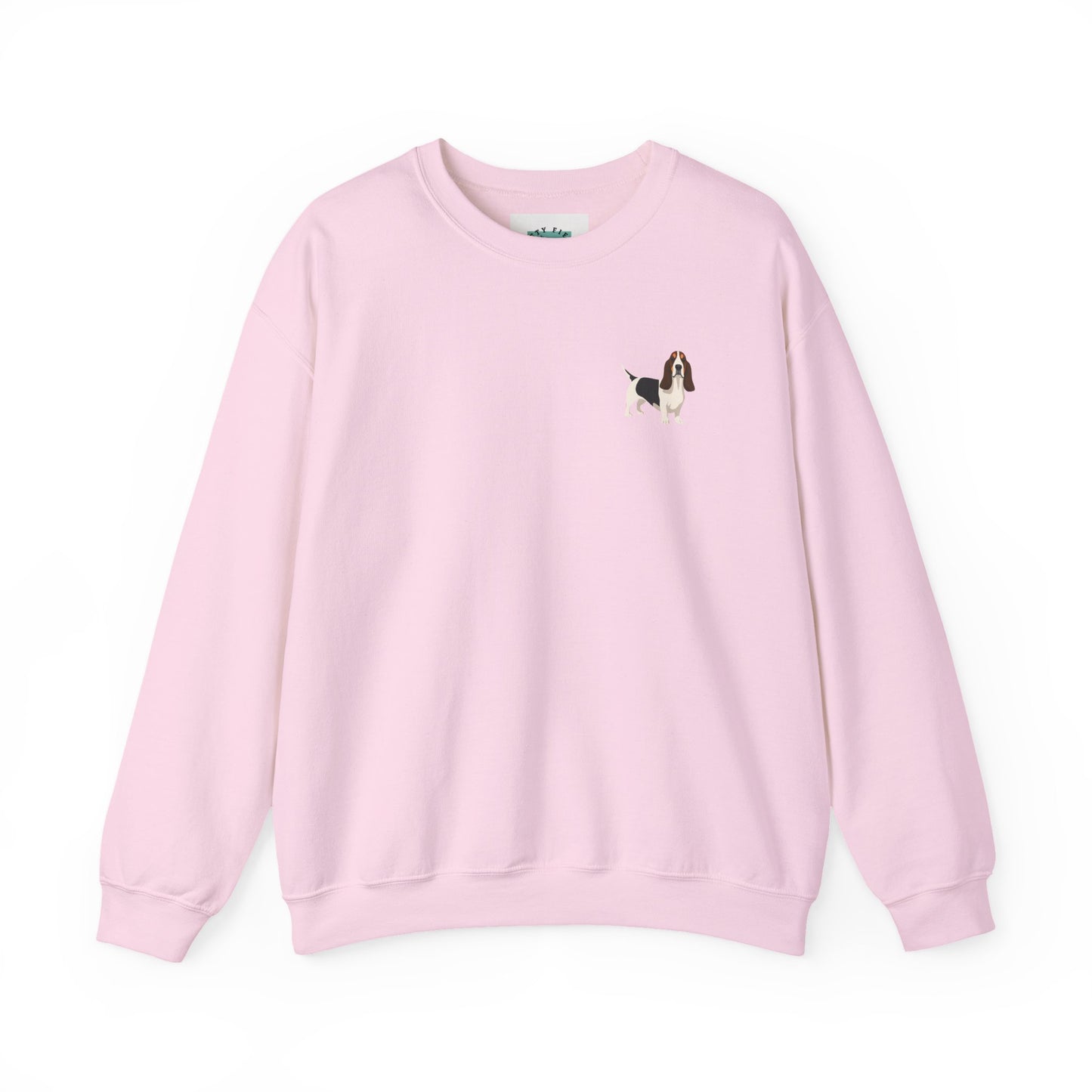 Basset Hound Dog - Unisex Crewneck Sweatshirt (black ink)