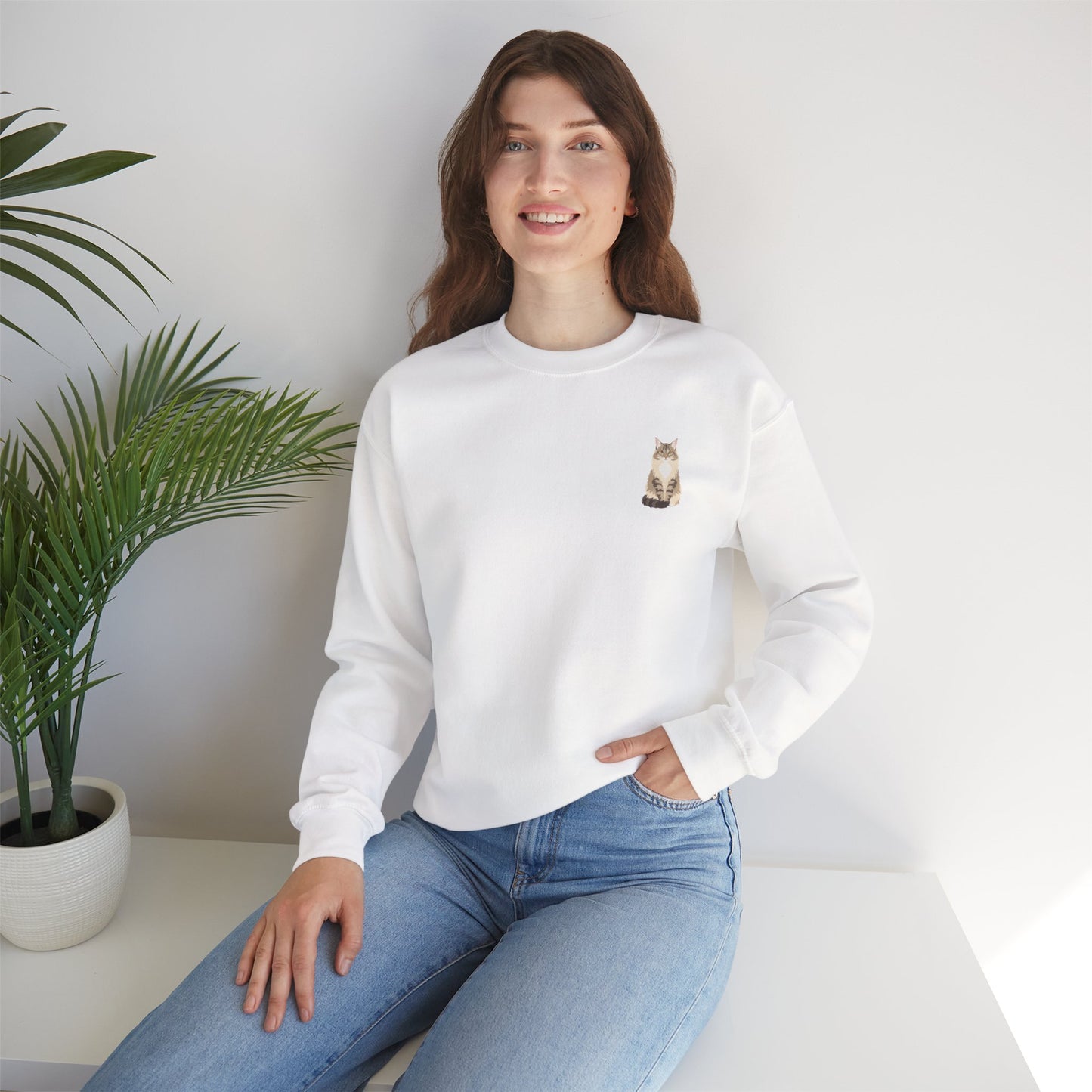 Domestic Longhair Cat - Unisex Crewneck Sweatshirt