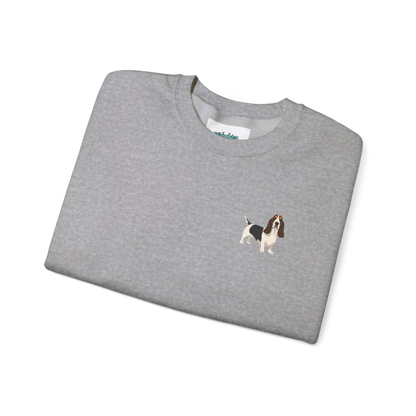 Basset Hound Dog - Unisex Crewneck Sweatshirt (black ink)