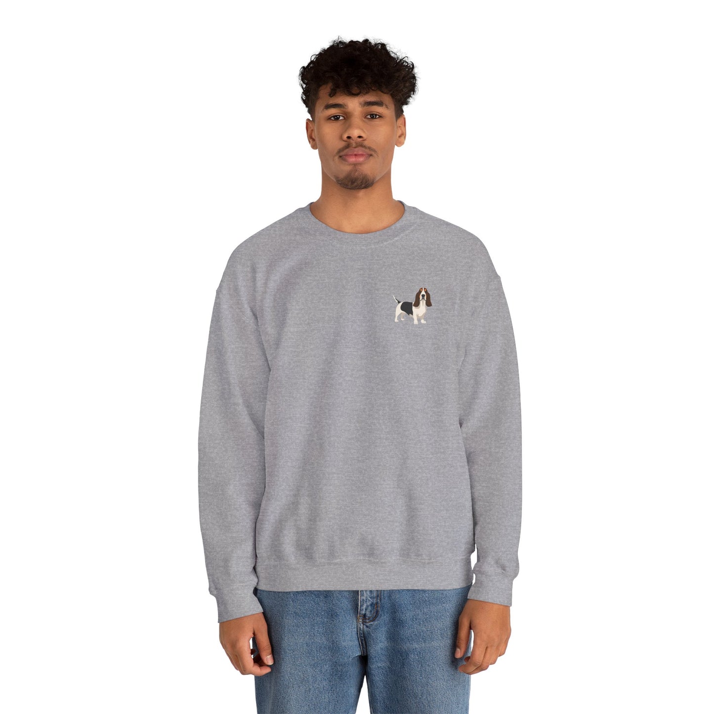 Basset Hound Dog - Unisex Crewneck Sweatshirt (black ink)