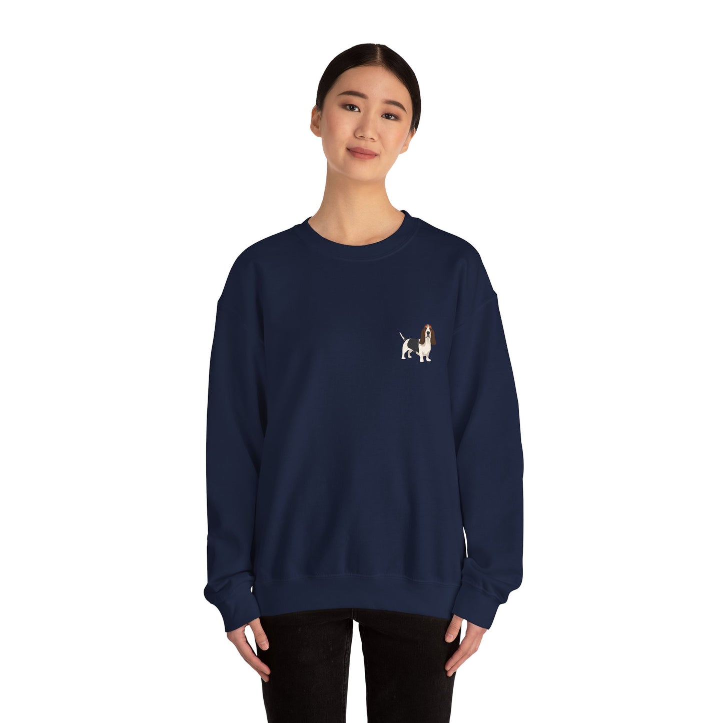 Bassett Hound Dog - Unisex Crewneck Sweatshirt (light gray ink)