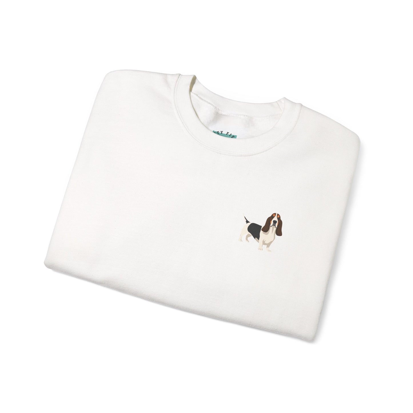 Basset Hound Dog - Unisex Crewneck Sweatshirt (black ink)