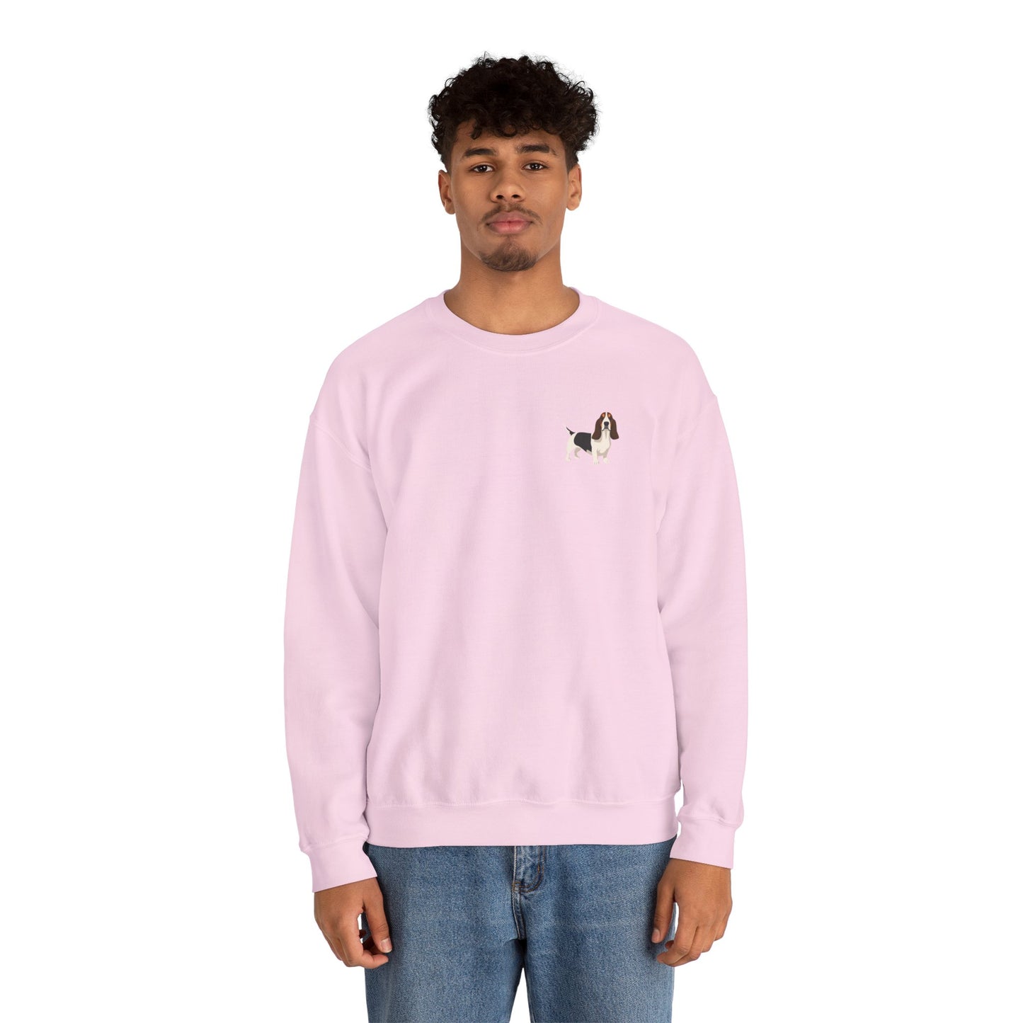 Basset Hound Dog - Unisex Crewneck Sweatshirt (black ink)