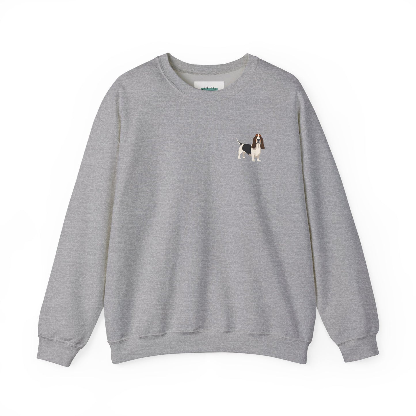 Basset Hound Dog - Unisex Crewneck Sweatshirt (black ink)