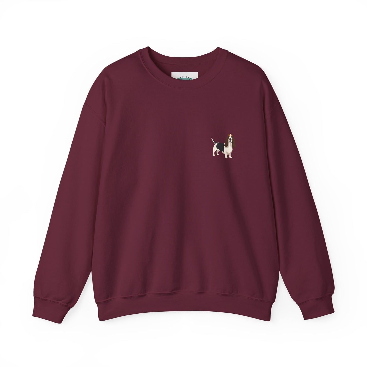 Bassett Hound Dog - Unisex Crewneck Sweatshirt (light gray ink)
