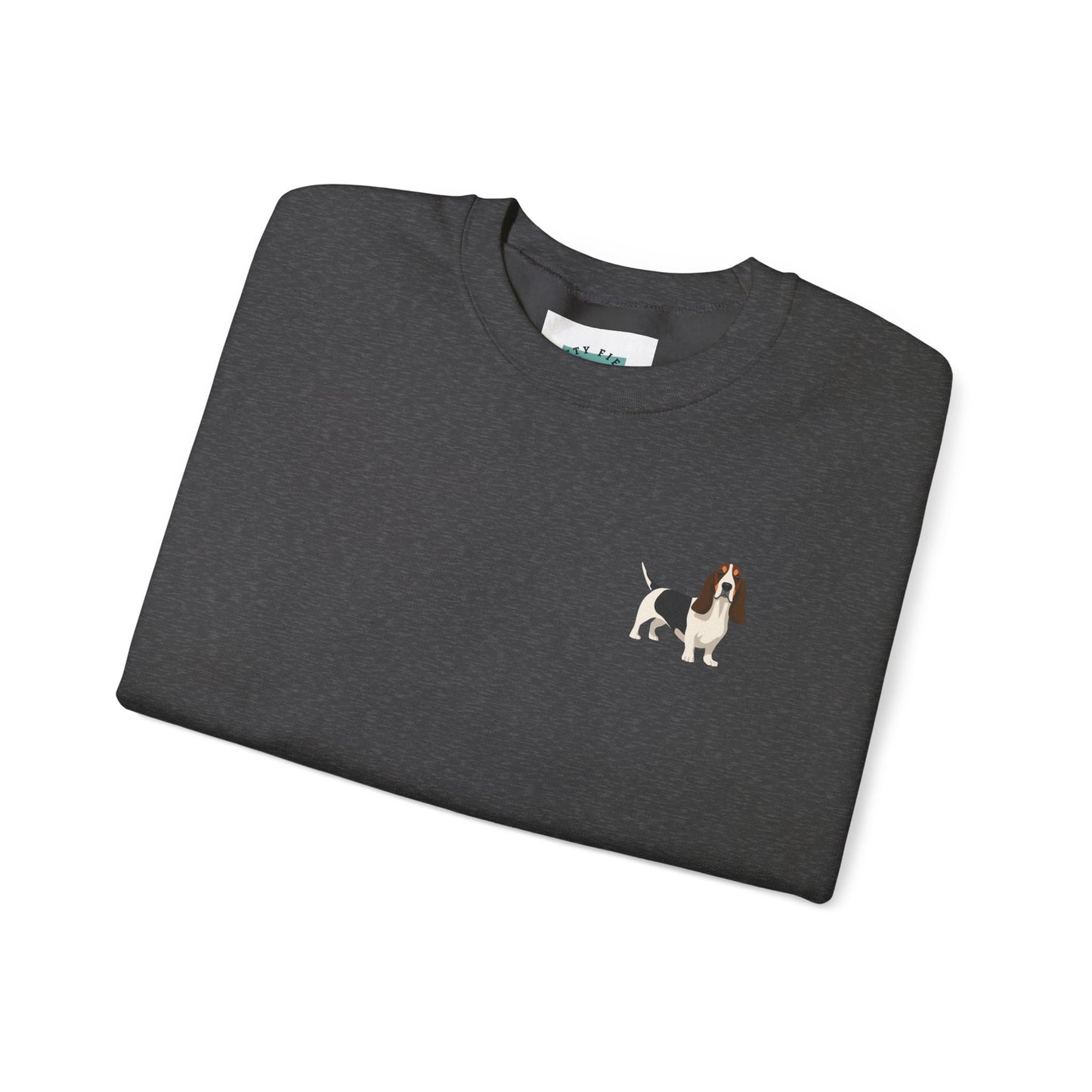 Basset Hound Dog - Unisex Crewneck Sweatshirt (black ink)