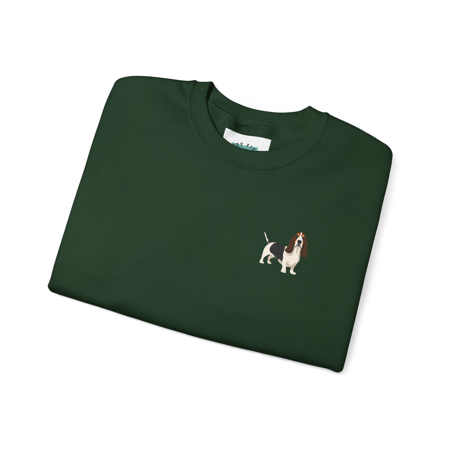 Basset Hound Dog - Unisex Crewneck Sweatshirt (black ink)