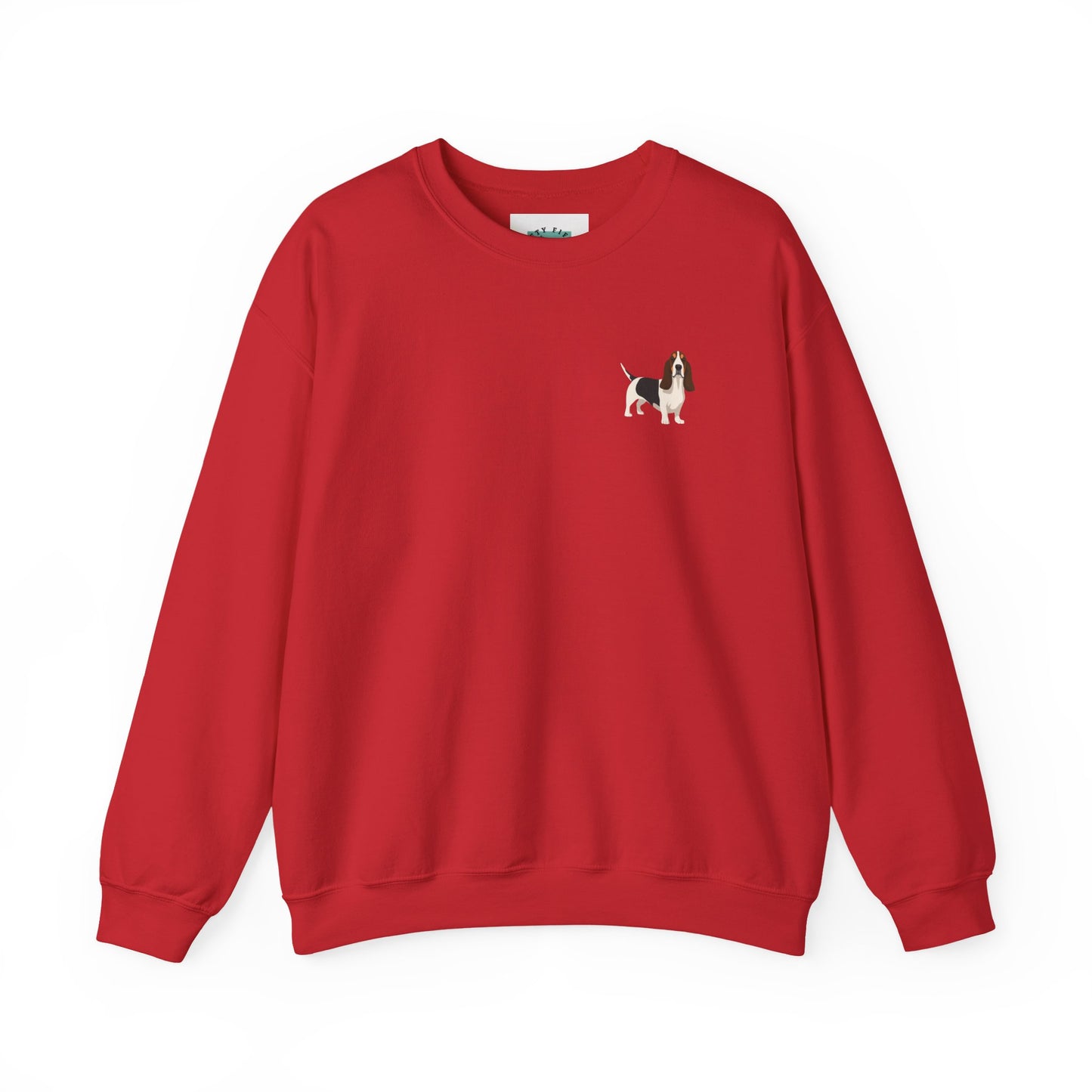 Basset Hound Dog - Unisex Crewneck Sweatshirt (black ink)