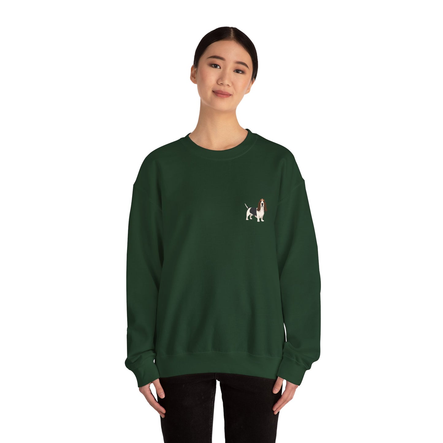 Bassett Hound Dog - Unisex Crewneck Sweatshirt (light gray ink)