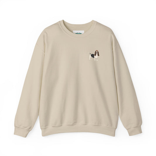 Basset Hound Dog - Unisex Crewneck Sweatshirt (black ink)