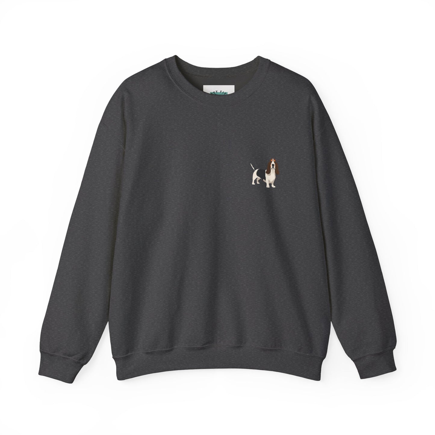 Bassett Hound Dog - Unisex Crewneck Sweatshirt (light gray ink)