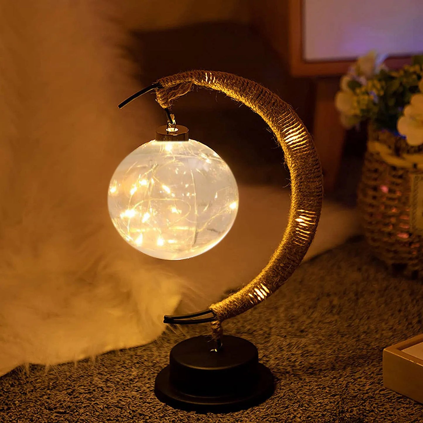 Enchanting Ramadan LED Hollow Moon Night Light - Battery-Powered Festival Decor for Home & Bedroom