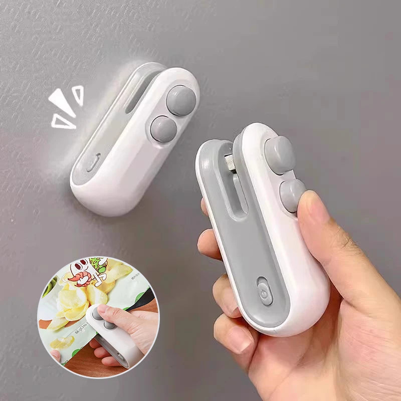 Rechargeable 2-in-1 Mini Plastic Heat Bag Sealer and Handheld Food Packaging Sealant Machine