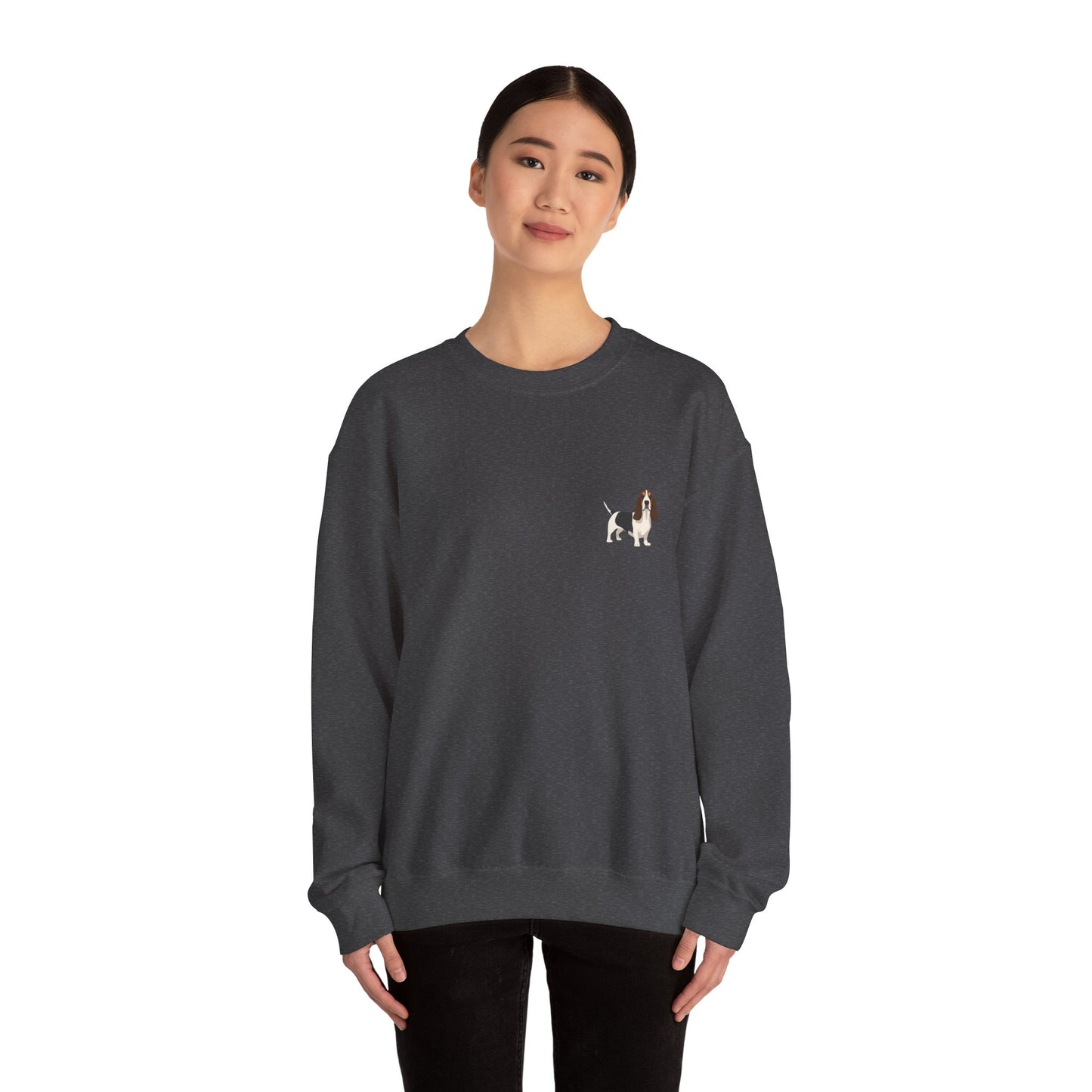 Bassett Hound Dog - Unisex Crewneck Sweatshirt (light gray ink)