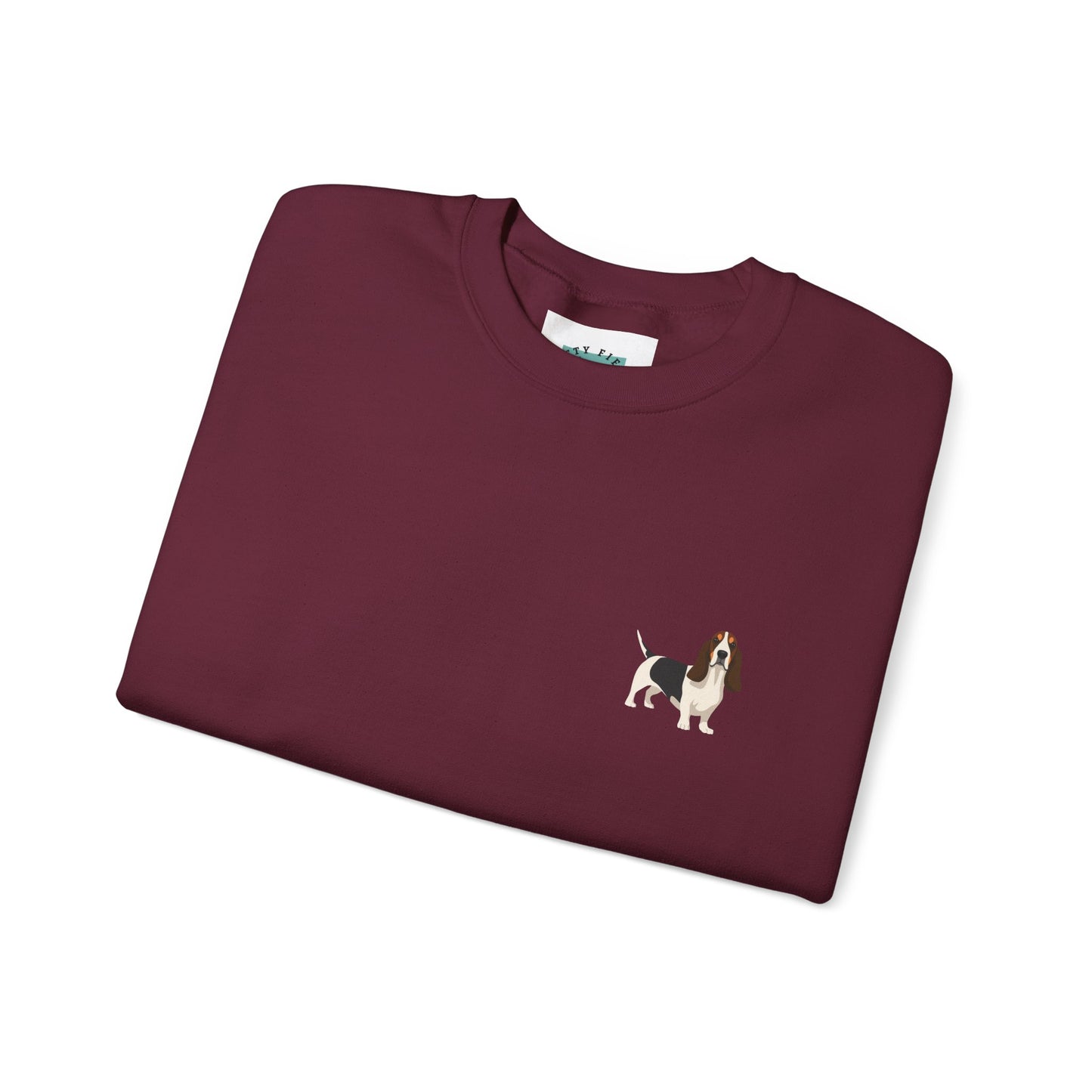 Bassett Hound Dog - Unisex Crewneck Sweatshirt (light gray ink)