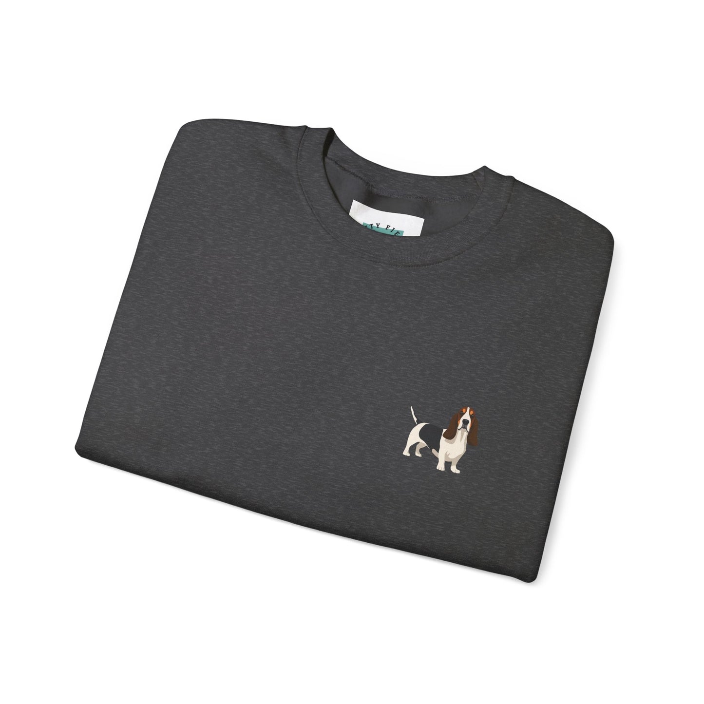 Bassett Hound Dog - Unisex Crewneck Sweatshirt (light gray ink)