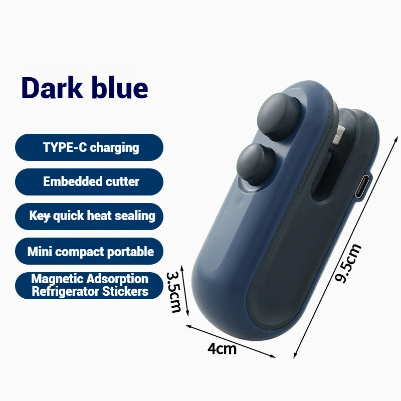 Rechargeable 2-in-1 Mini Plastic Heat Bag Sealer and Handheld Food Packaging Sealant Machine