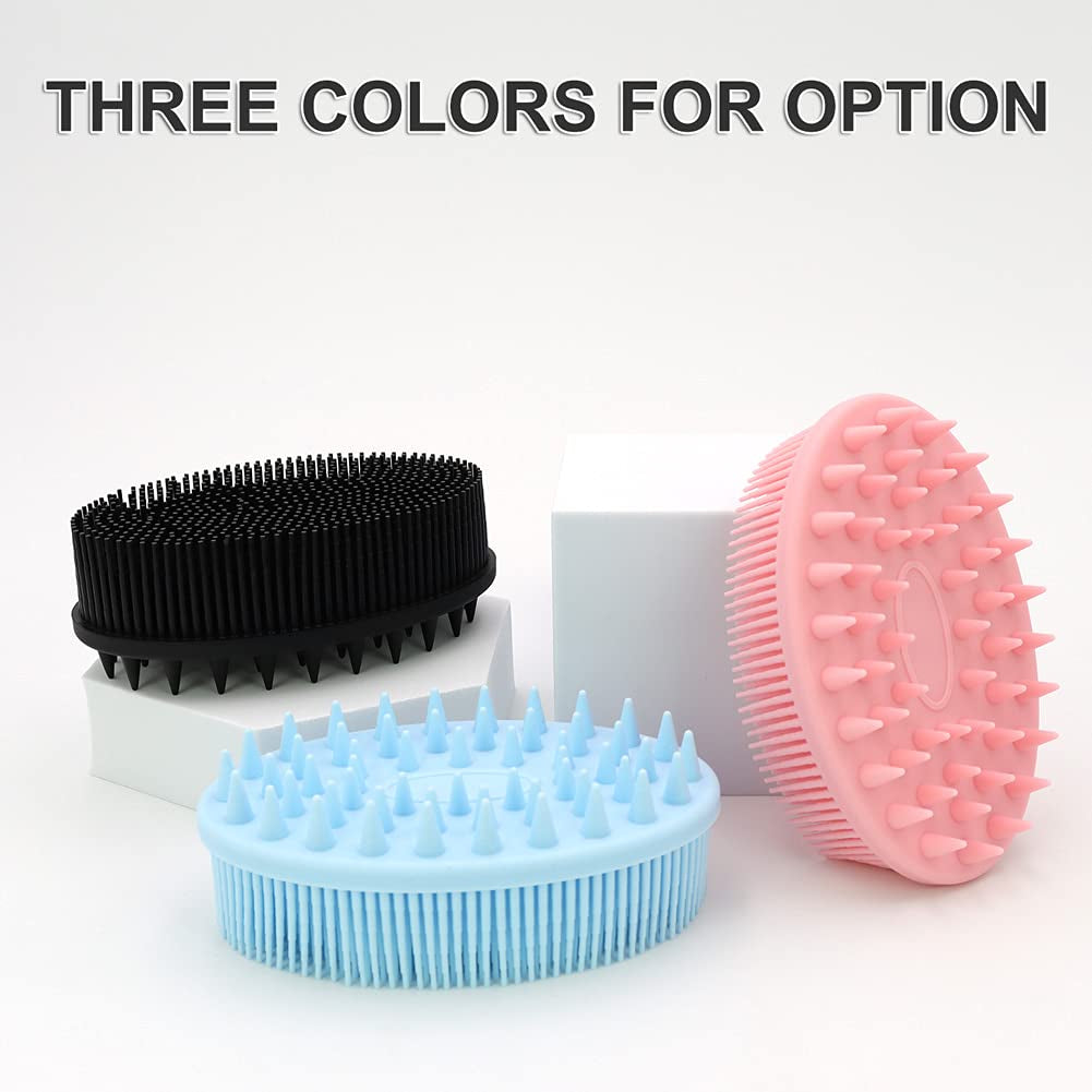 Transform Your Shower Experience: 2-in-1 Silicone Bath & Shampoo Body Brush - Exfoliating Loofah & Scalp Massager in Pink