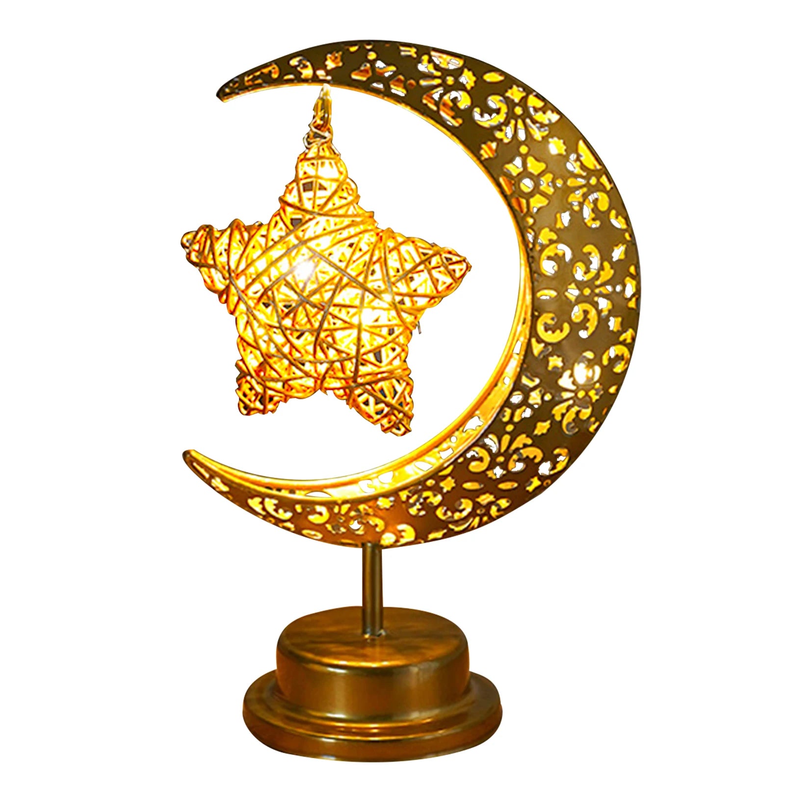 Enchanting Ramadan LED Hollow Moon Night Light - Battery-Powered Festival Decor for Home & Bedroom