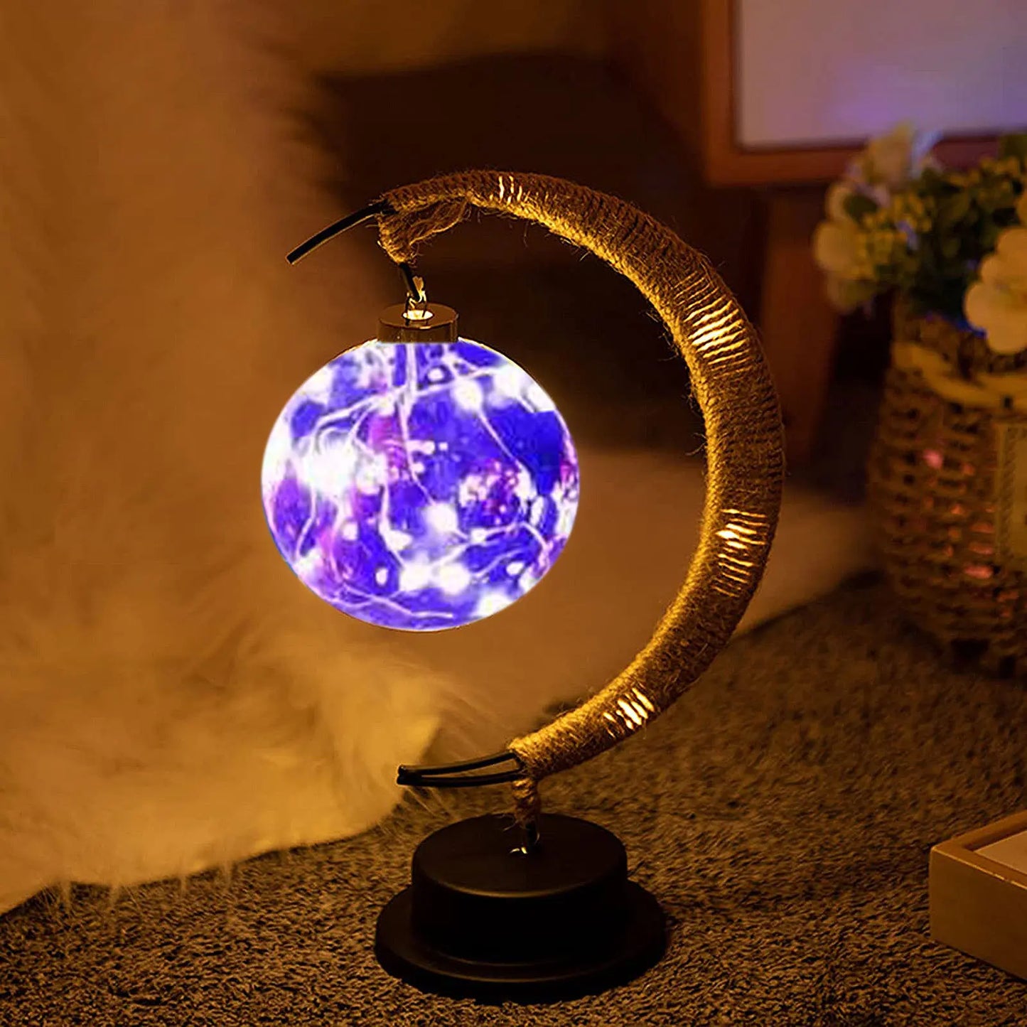 Enchanting Ramadan LED Hollow Moon Night Light - Battery-Powered Festival Decor for Home & Bedroom
