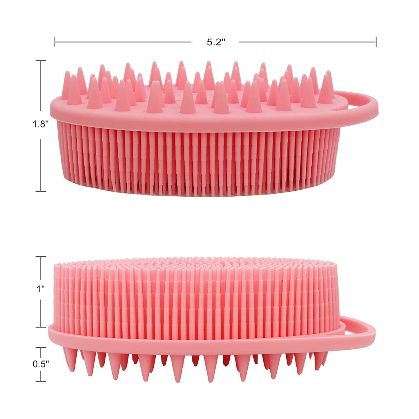 Transform Your Shower Experience: 2-in-1 Silicone Bath & Shampoo Body Brush - Exfoliating Loofah & Scalp Massager in Pink