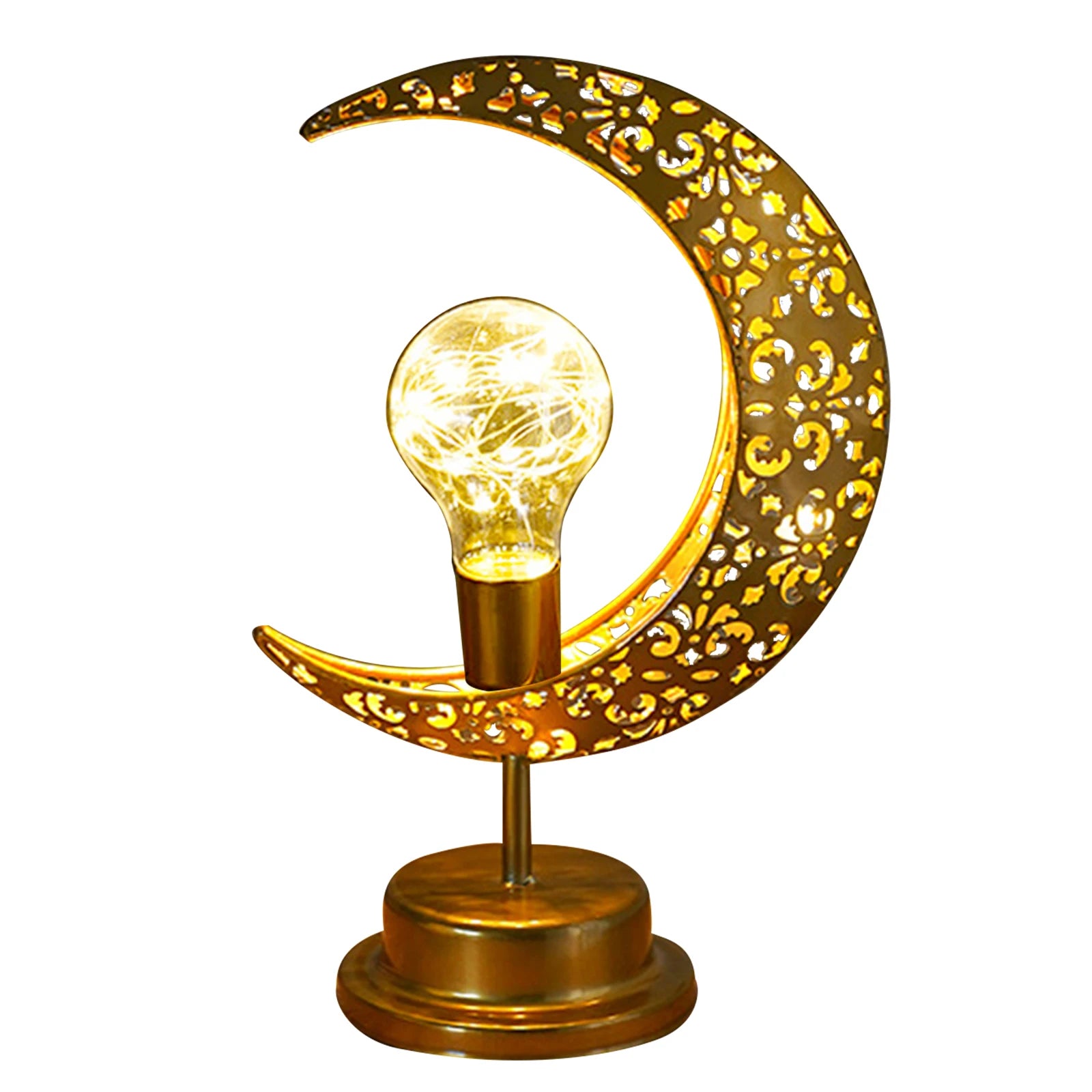 Enchanting Ramadan LED Hollow Moon Night Light - Battery-Powered Festival Decor for Home & Bedroom