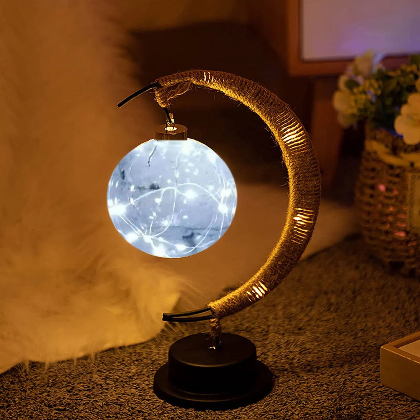 Enchanting Ramadan LED Hollow Moon Night Light - Battery-Powered Festival Decor for Home & Bedroom