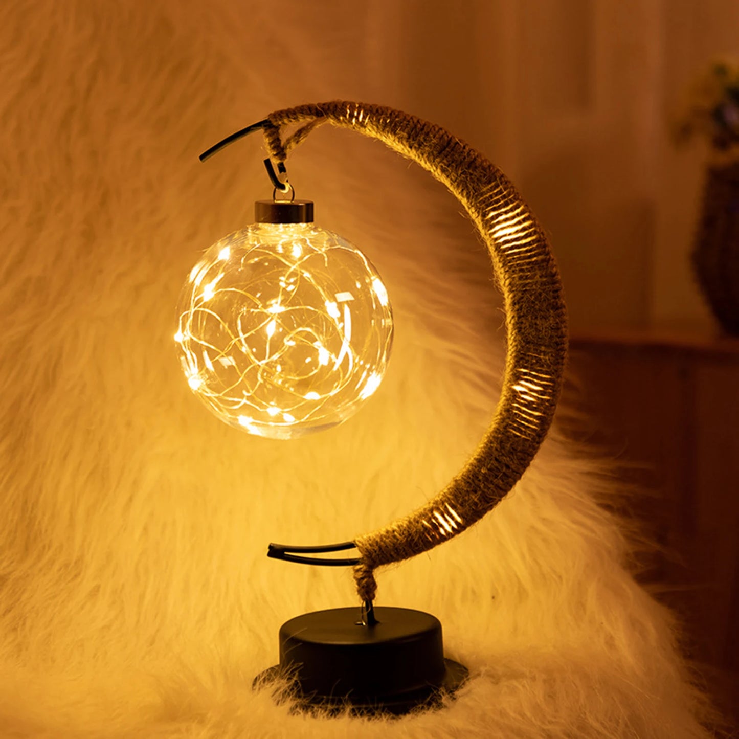 Enchanting Ramadan LED Hollow Moon Night Light - Battery-Powered Festival Decor for Home & Bedroom