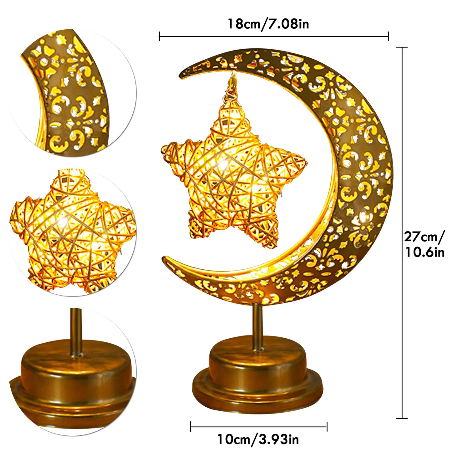 Enchanting Ramadan LED Hollow Moon Night Light - Battery-Powered Festival Decor for Home & Bedroom
