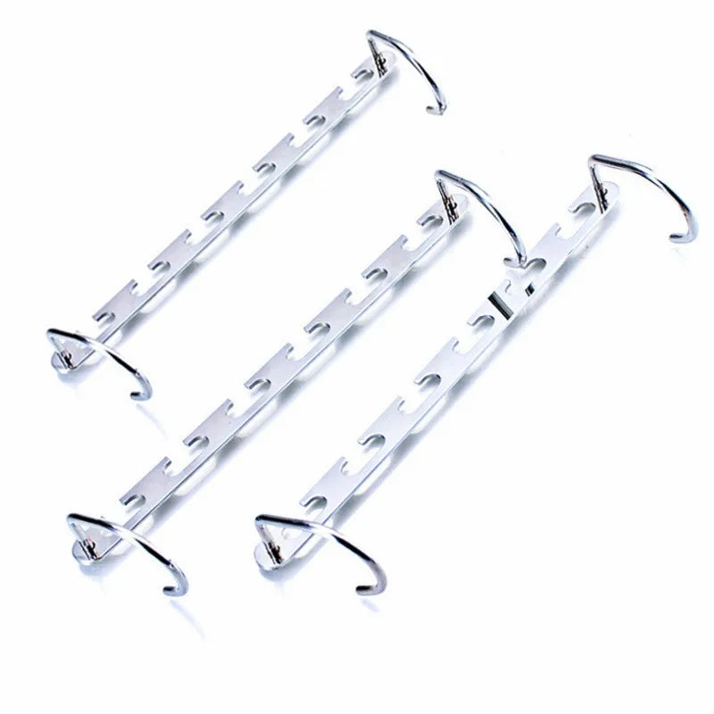 Multifunctional 37Cm Space-Saving Metal Hangers with Magic Hook - 1/3 Pcs for Organized Wardrobe!