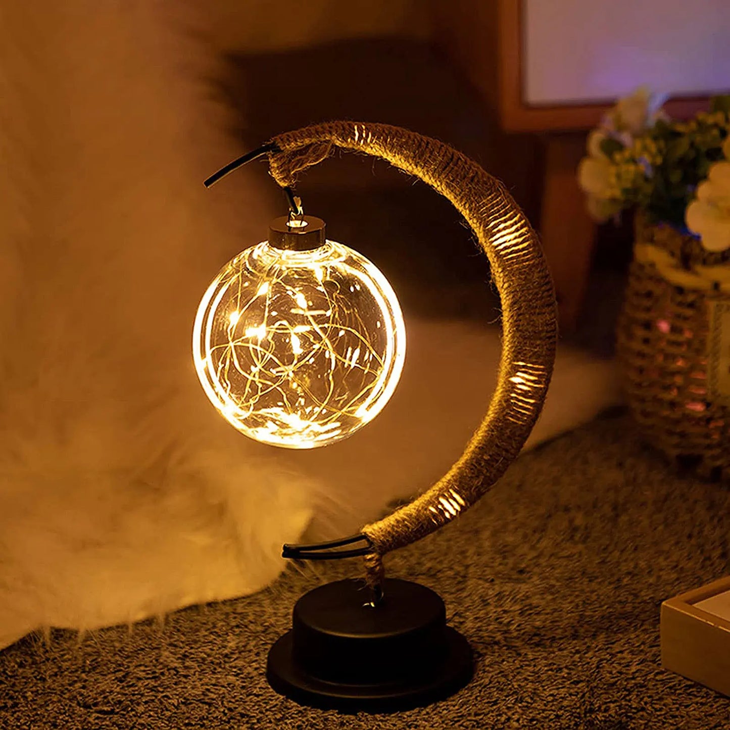 Enchanting Ramadan LED Hollow Moon Night Light - Battery-Powered Festival Decor for Home & Bedroom
