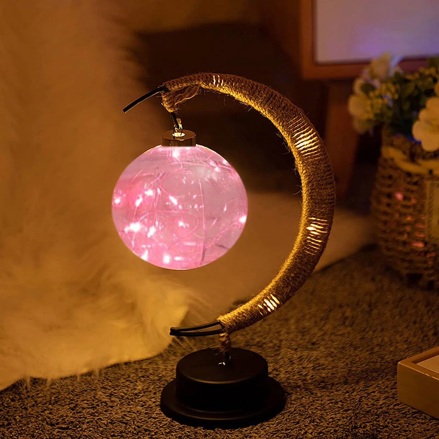 Enchanting Ramadan LED Hollow Moon Night Light - Battery-Powered Festival Decor for Home & Bedroom