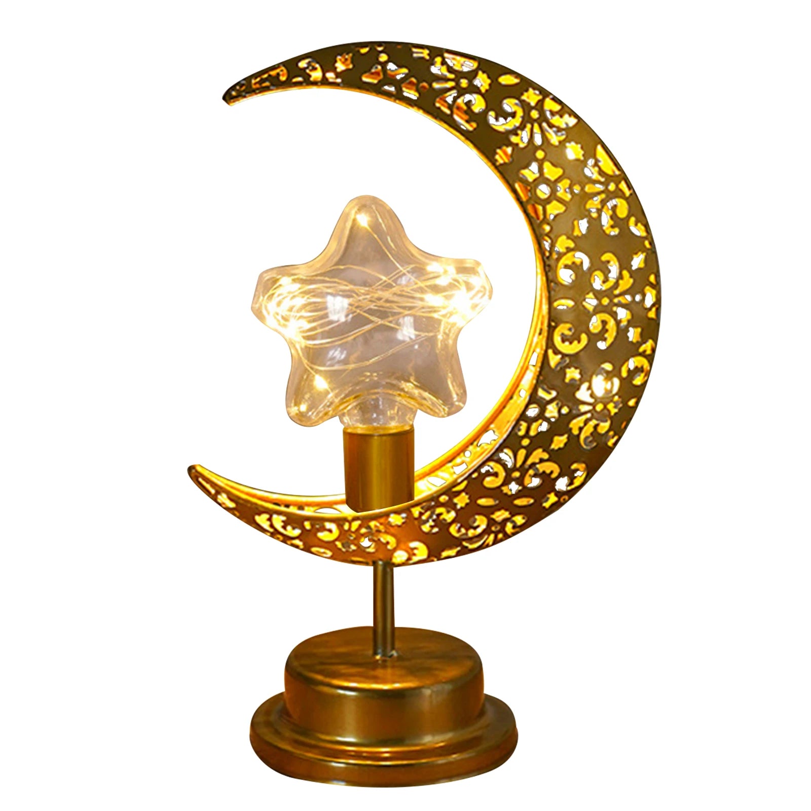 Enchanting Ramadan LED Hollow Moon Night Light - Battery-Powered Festival Decor for Home & Bedroom